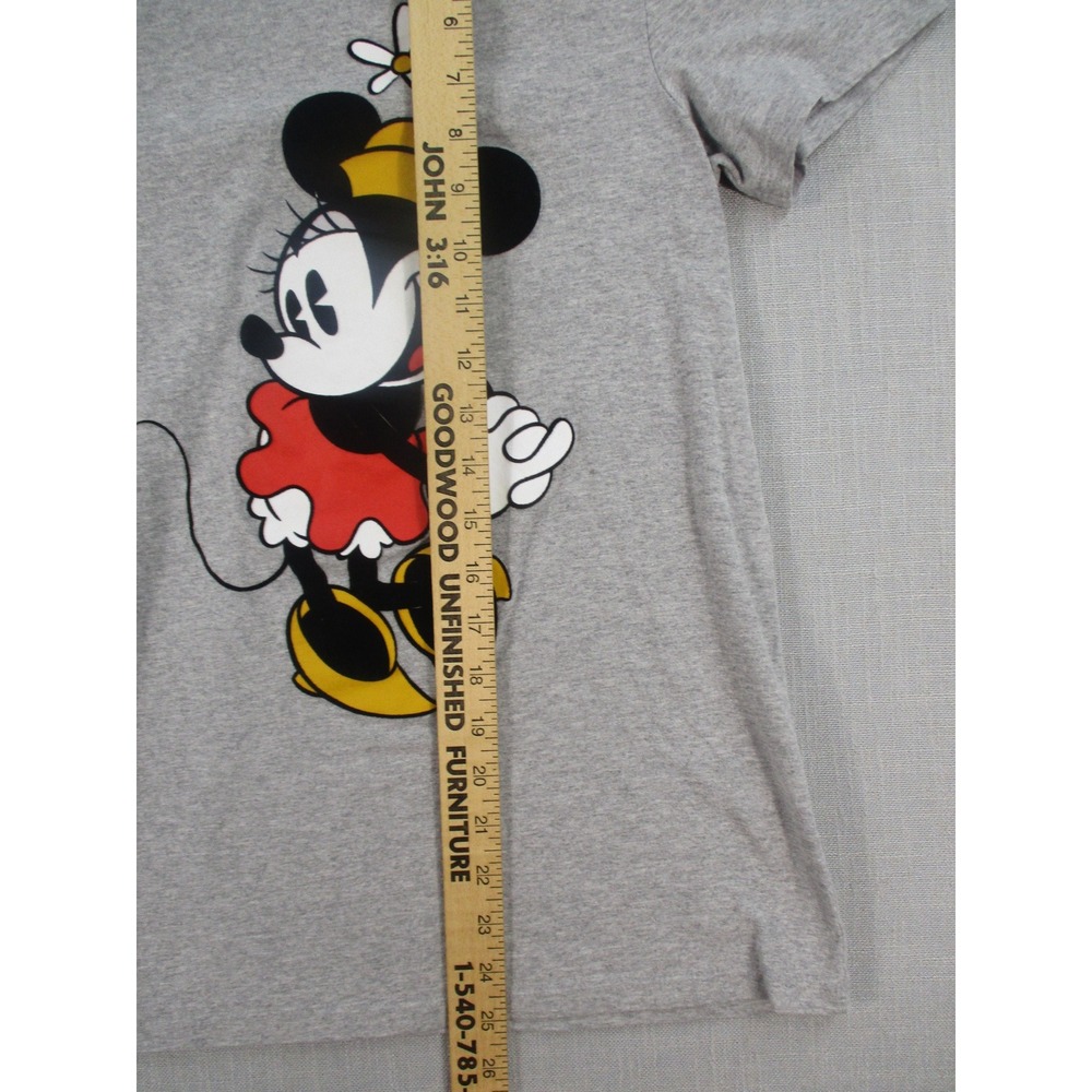 Disney Minnie Mouse Graphic T-Shirt Gray Heather Short Sleeve Crew Neck‎ Womens - Picture 5 of 8